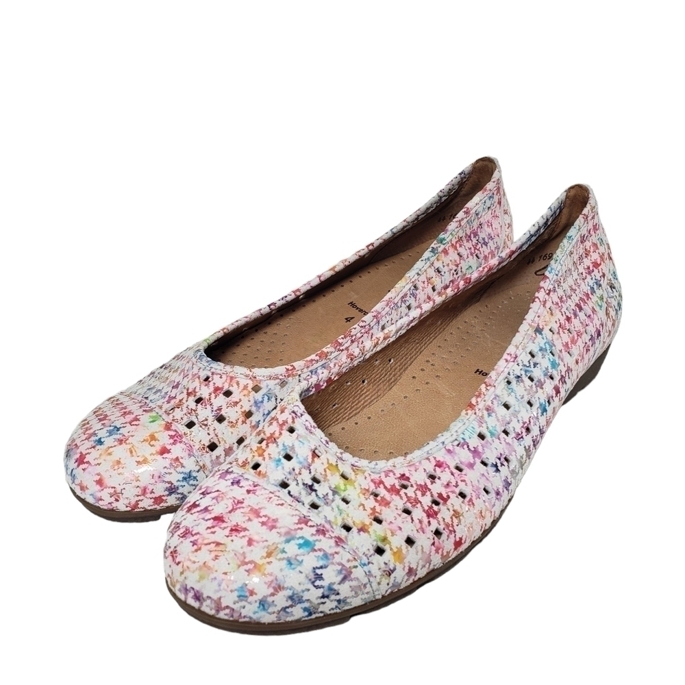 Gabor Multi-Color Closed Toe Perforated Flats Sz 6.5 (4)
